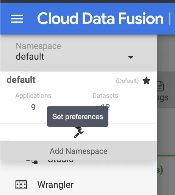 Setting namespace preferences